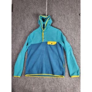 Arizona Jeans Co Women's Teal Fleece Hoodie Sz L Synchilla-Style‎ Pullover Retro